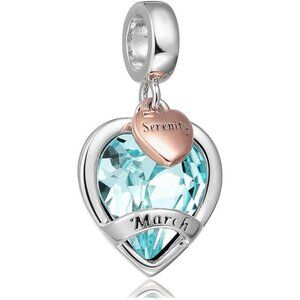 March Birthstone Charm Bead for Women Bracelets Birthday Gifts Jewelry Gift